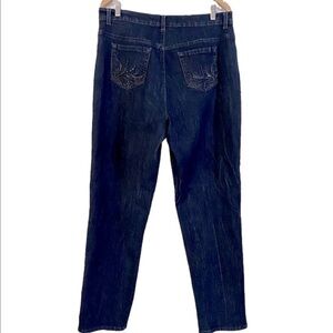 Gloria Vanderbilt Size 10P Stretch Bootcut Jeans medium wash Embroidered Mature